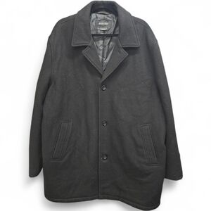 Classic Black Wool Blend Overcoat Aberdeen Collection XL Men's Insulated Casual